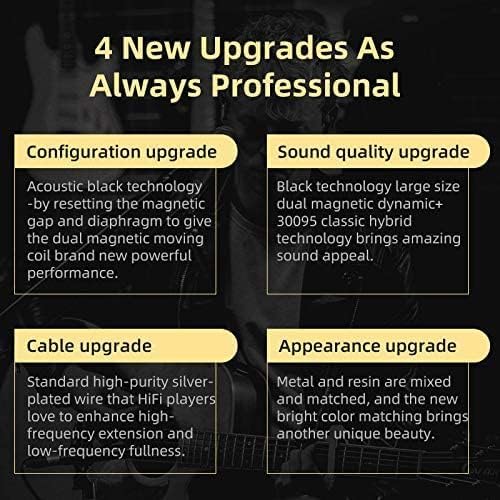 KZ ZSN PRO X Wired Earbuds, in-Ear Monitor Headphones with Dual Driver-Clear Sound and Ergonomic Custom-Fit Earpieces (S/M/L),Gaming Earbuds,3.5mm Jack for Phones Computer Laptops (Black Without Mic)