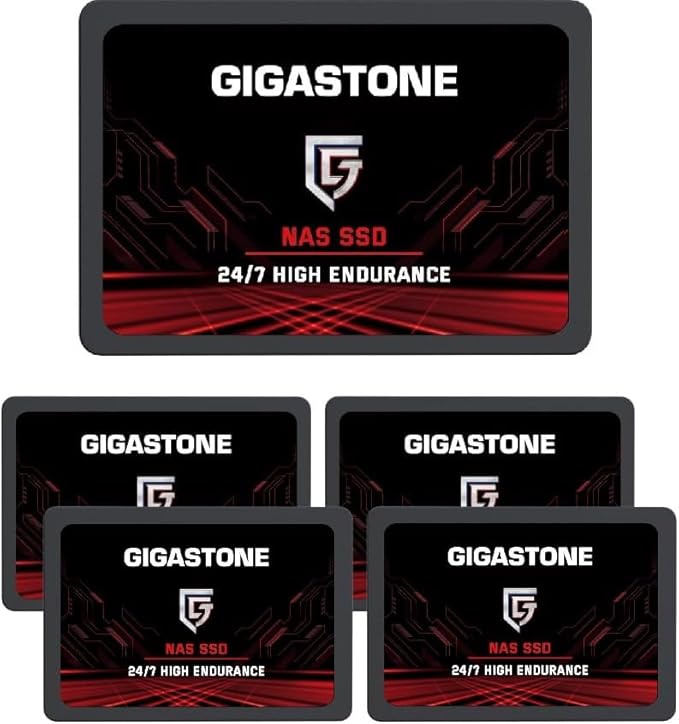 Gigastone SATA SSD 512GB (5-Pack) 2.5 inch SSD 550MB/s Upgrade Laptop PC Memory and Storage PS4 HDD Replacement 2.5" Internal Solid State Hard Drives SATA III SLC Cache 3D NAND Game Turbo Performance