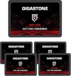 Gigastone SATA SSD 512GB (5-Pack) 2.5 inch SSD 550MB/s Upgrade Laptop PC Memory and Storage PS4 HDD Replacement 2.5" Internal Solid State Hard Drives SATA III SLC Cache 3D NAND Game Turbo Performance