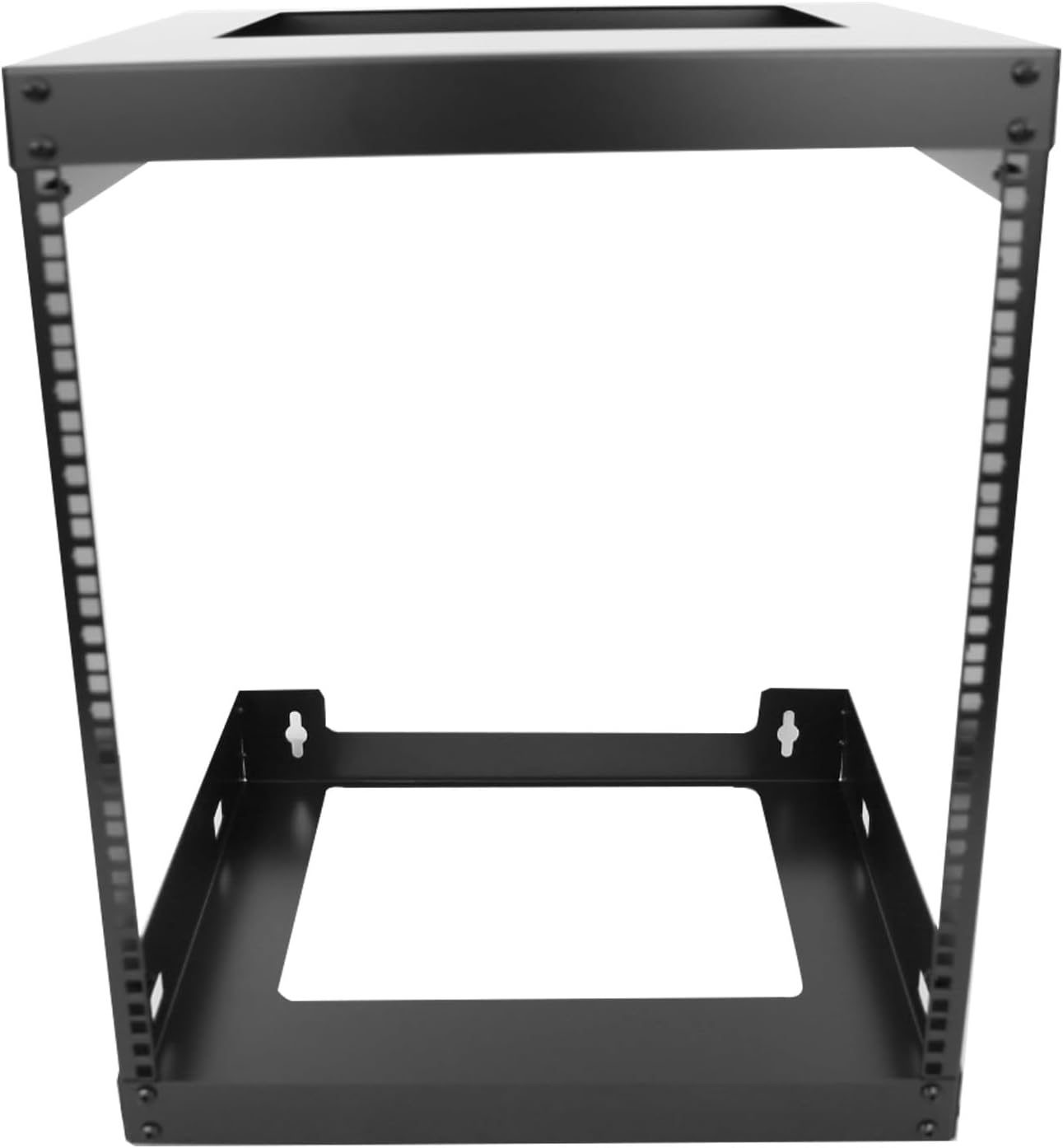 12U Wall Mount Open Frame 19 Inch Server Equipment Rack Wall Mountable Heavy Duty Design - Holds All Networking & AV Gear - Open Frame Includes 2 1U 12in Vented Shelves & Mounting screws(WALL RACK12U)