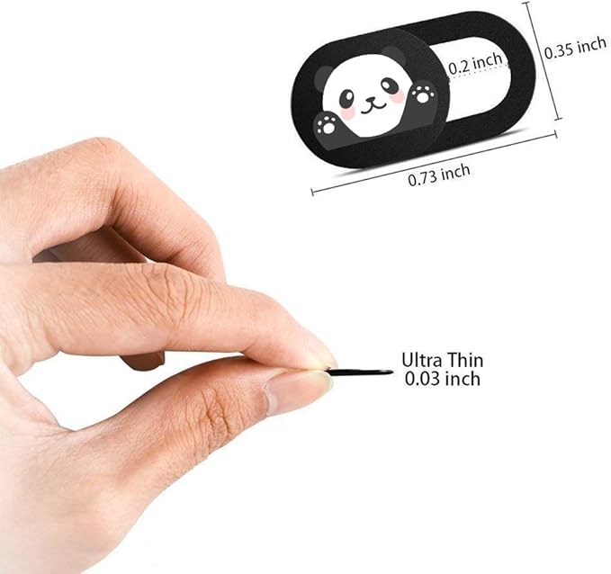 Laptop Camera Cover Slide 3 Pack Ultra Thin Slide Laptop Camera Cover for Echo Show, Computer, Tablet, Chromebook, PC - Panda