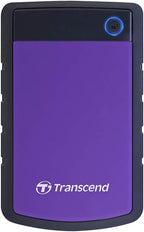 Transcend 2TB SJ25H3, USB 3.1 Portable Hard Drive Rugged, Anti-Shock Resistant, Compact and Lightweight with Lightning-Fast Speeds, One Touch Backup Button, Purple - TS2TSJ25H3P