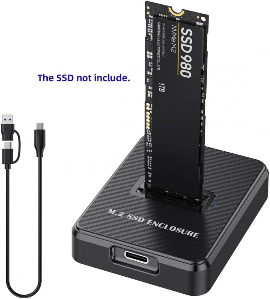 CY USB 3.0 USB-C Type-C to NVME M-Key M.2 NGFF SATA SSD Docking Vertical External PCBA Case Enclosure RTL9210B Chipset