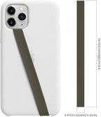 Sinjimoru Stretchable Silicone Phone Strap, Flexible and Elastic Grip Holder for iPhone & Android, Secure Phone Loops Finger Grip with Wireless Charging Support Sinji Loop Olive Grey