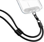 CASETiFY Pebbled Cord Phone Strap - Jet Black/Grige