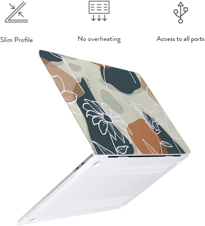 LanBaiLan Compatible for MacBook Pro 13 inch with Touch Bar 2022 2021 2020 2019 2018 2017 2016 M1 M2 Chip A2338 A2289 A2251 A2159 A1989 A1706 A1708, Laptop Hardshell Case & Keyboard Cover,Art Flower