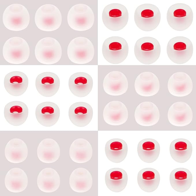 18 Pairs Silicone Earbud Tips Replacement Ear Tips for in- Ear Headphones Eartips (Inner Hole from 3.8mm-5.5mm Earphones) Earbud Replacement Tips Earbud Cap S M L