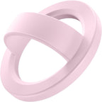Magnetic Phone Grip, Removable Loop Grip with Soft Finger Strap, Silicone Phone Ring Holder for Back of Phone for iPhone 16/15/14/13/12 Pro Max/Plus, Chalk Pink