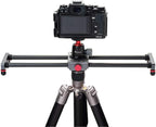 16 inches/40cm Mini Table Top Video Camera Slider Carbon Fiber Rail Rods for Smartphone iPhone Samsung DSLR Sony Canon Nikon Loading up to 11 lbs /5Kgs