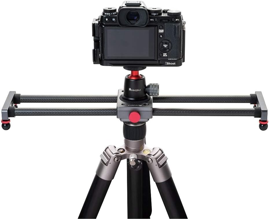 16 inches/40cm Mini Table Top Video Camera Slider Carbon Fiber Rail Rods for Smartphone iPhone Samsung DSLR Sony Canon Nikon Loading up to 11 lbs /5Kgs