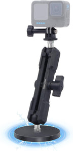 Magnetic Camera Mount for Action Camera, 12 Strong Magnet Base with 360 Rotation Ball Head- Quick Car Holder Attachment for DJl Action 5 Pro 4 Osm0 Pocket 3 GoPrO Max her0 13 12 lnsta36o X5 X4,JC030