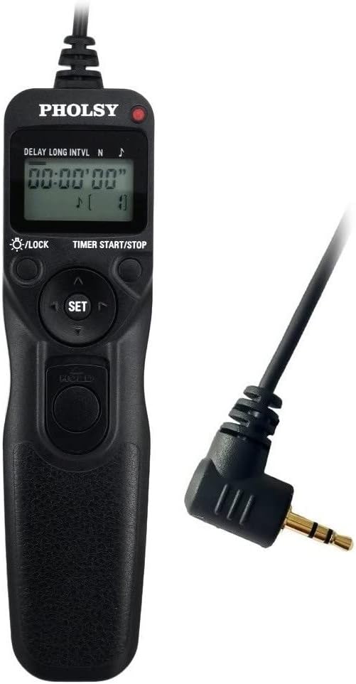 PHOLSY C6 Timer Remote Control with Intervalometer Compatible with Canon R10 R6 R8 90D 250D 200D 850D SX50HS; for Olympus E-M1X E-M1-II E-M1-III E-M5-III; for Fuji GFX100 GFX50R XT3 XT4 XT5 XT30