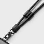 CASETiFY Pebbled Cord Phone Strap - Jet Black/Grige