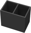 NIUBEE Acrylic Pen Holder 2 Compartments, Black Pencil Organizer Cup for Countertop Desk Accessory Storage