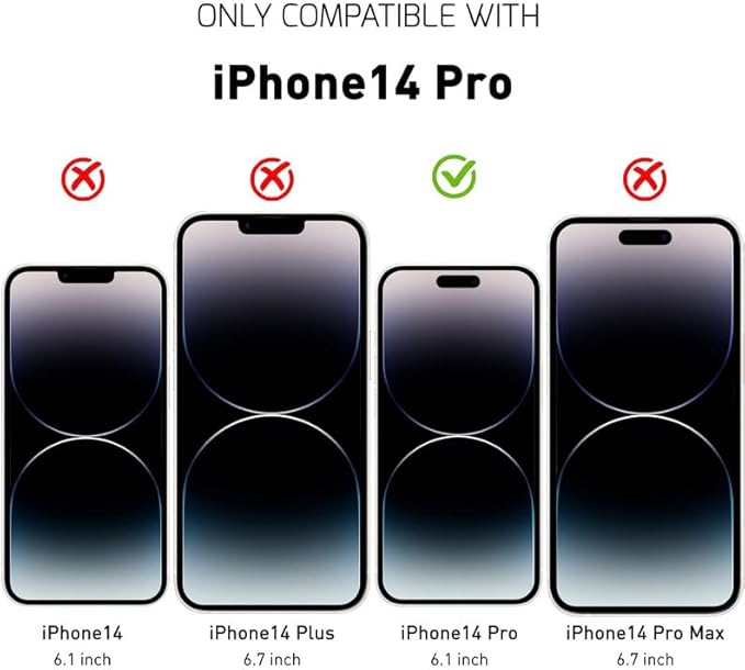 iPhone 14 Pro Screen Protector Tempered Glass Compatible with Apple Dynamic Island (2 Pack)