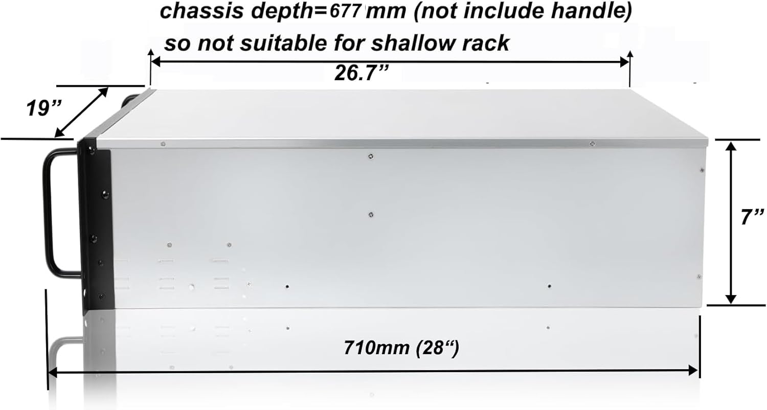 RackChoice 4U Rackmount Server Chassis 8-Bay 12Gbps Hot-Swappable SATA/SAS, EATX/ATX Compatible, Alloy Steel, Black, Ideal for Data Centers & SMBs