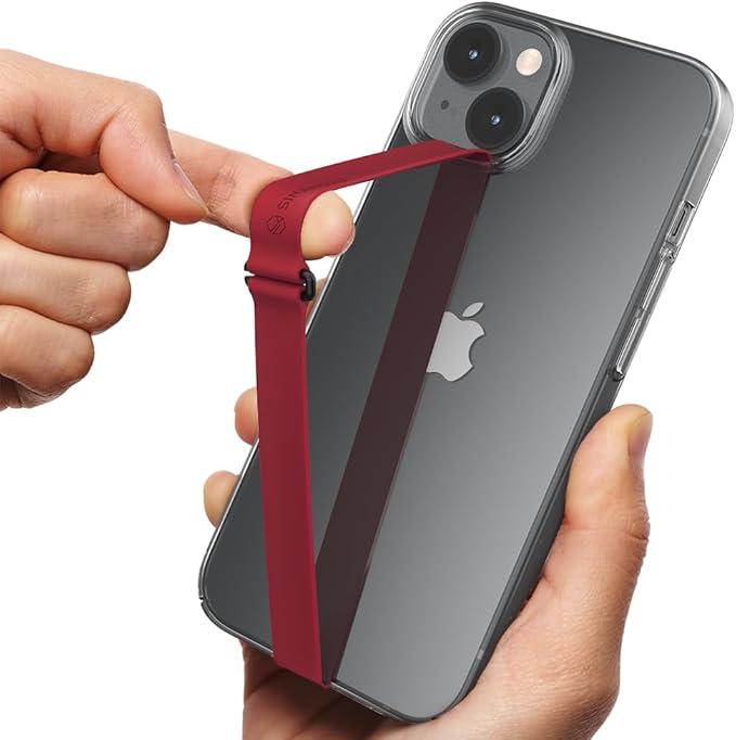 Sinjimoru C-Shaped Clip Finger Phone Grip, Silicone Mobile Phone Strap with Loop Holder for iPhone & Samsung. Sinji Loop Clip WineRed 210