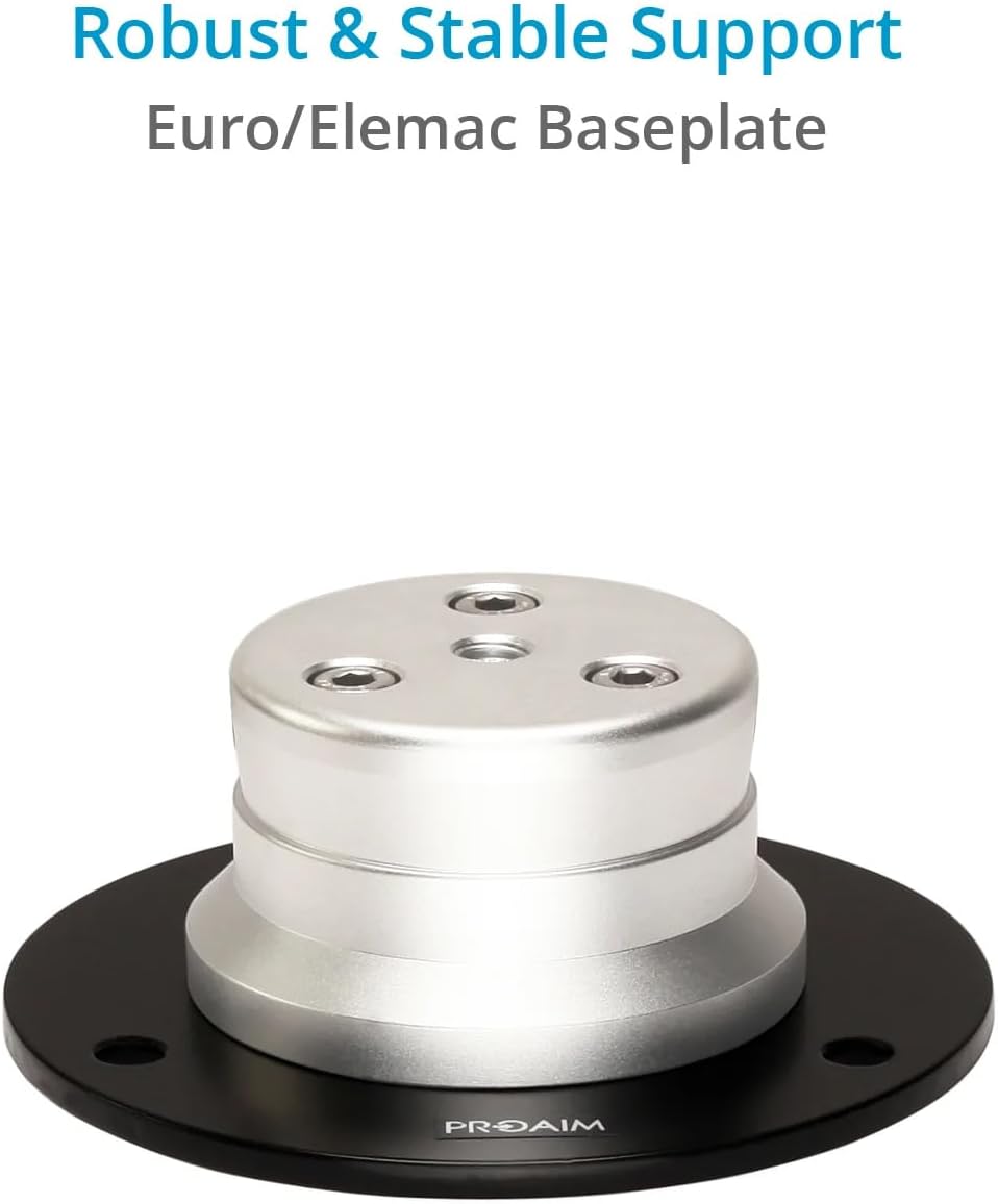 PROAIM Telescopic 27"- 42" Bazooka with Euro/Elemac Mount & Quick Lock Lever. for Camera Dolly/Slider/Jib/Crane Setup. Payload up to 200kg / 441lb. (BZ-286-00)