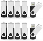 Aiibe 2GB Flash Drives 20 Pack 2GB USB Flash Drive Bulk USB 2.0 Thumb Drives Swivel Zip Drive (2 GB, Black)