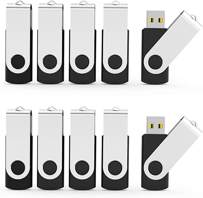Aiibe 1GB Flash Drive 20 Pack Bulk 1GB USB Flash Drives 2.0 Memory Stick Thumb Drives Black