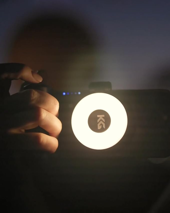 KraftGeek Magnetic Selfie Light for iPhone Magsafe, Portable Phone Ring Light for Video Recording, Rechargeable Lightweight Travel LED Cell Phone Light, Black