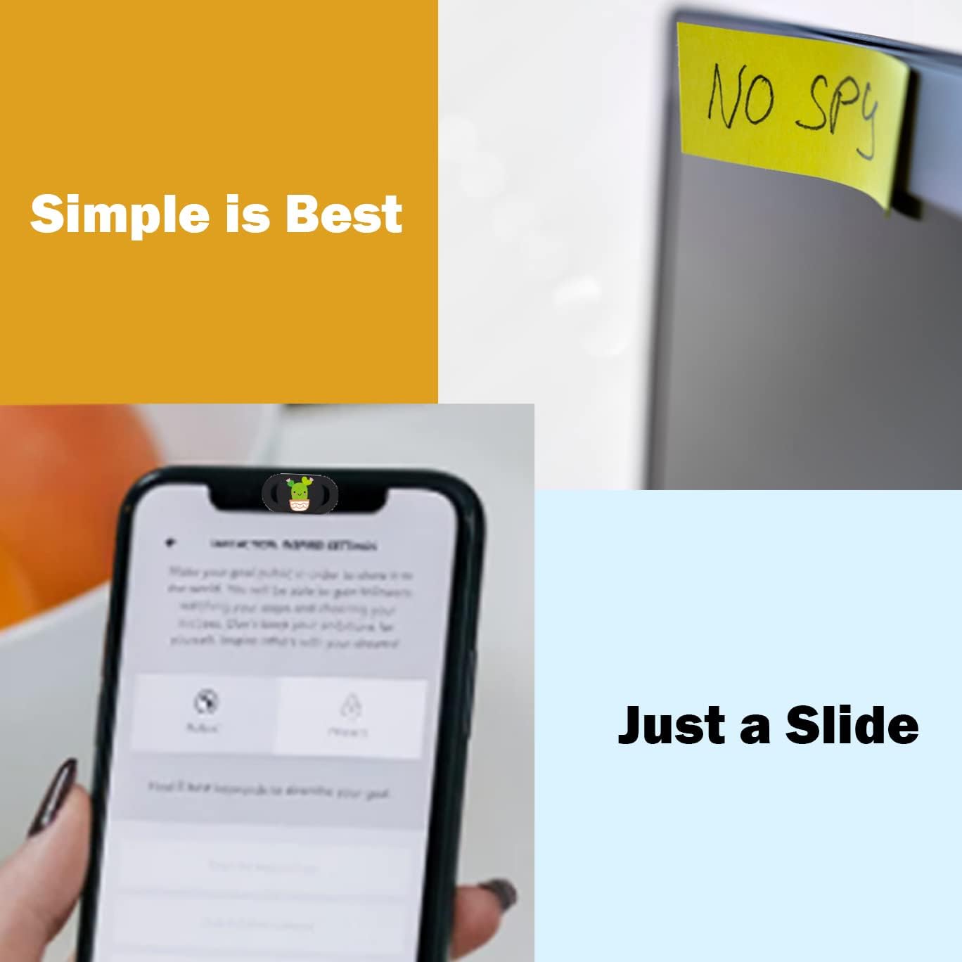 Laptop Camera Cover Slide Webcam Cover for Privacy Fits for Mini PC, PC, Surface, Tablet, Desktop Computer, Smart Phone - 3 Packs, Plants