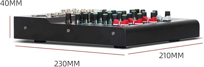 Depusheng HT4 Bluetooth Compatible Professional Portable Digital DJ Console w/USB 4 Channel Mixer Audio Interface-Mixing Boards For Studio Recording, Black