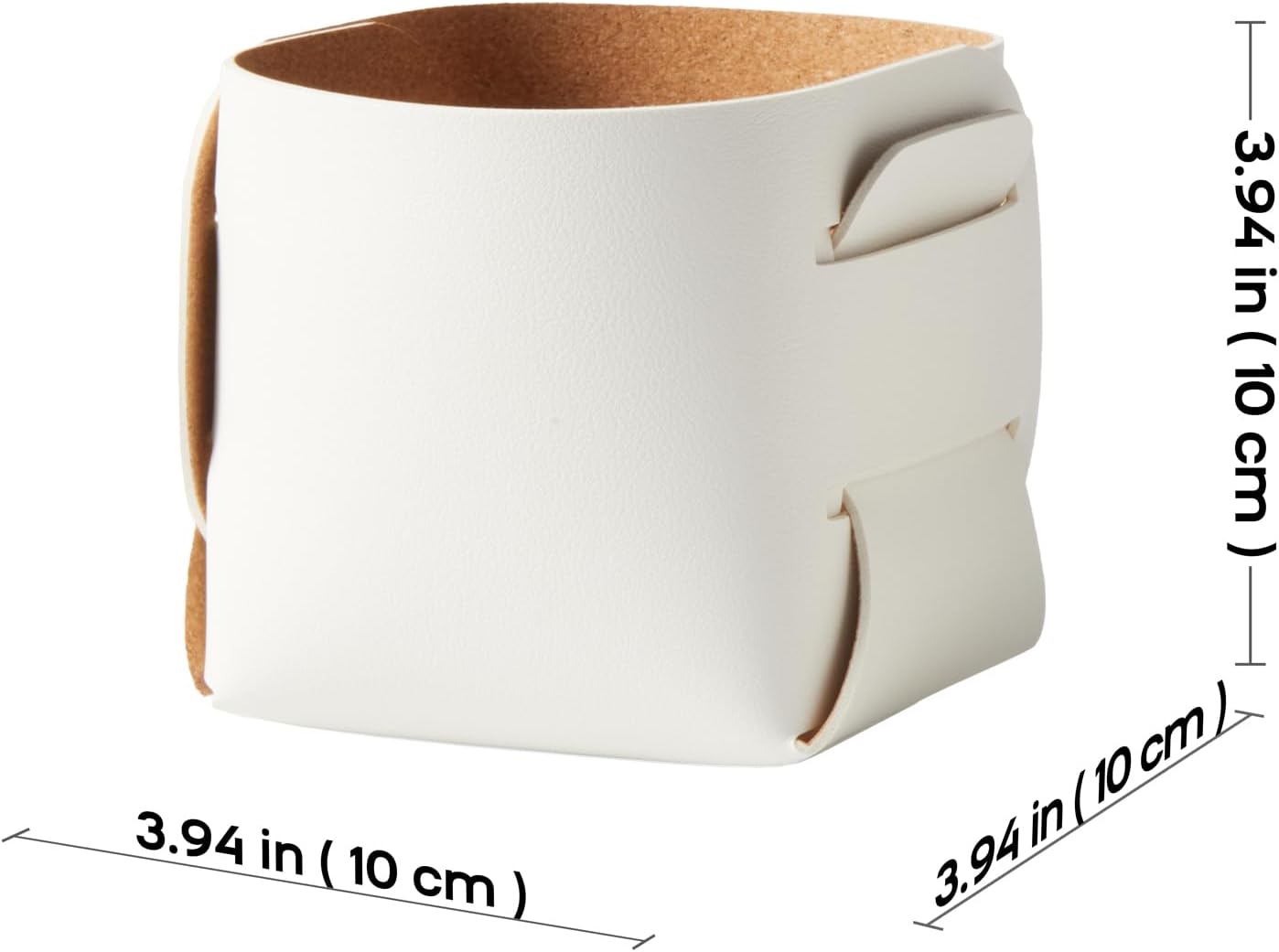 HOMIEAZICOZI 2-Pack Cork Leather Desk Accessories Storage - Pencil Pen Holder - Makeup Brush Holder Organizer - Stylish Addition to Home Decor (White)