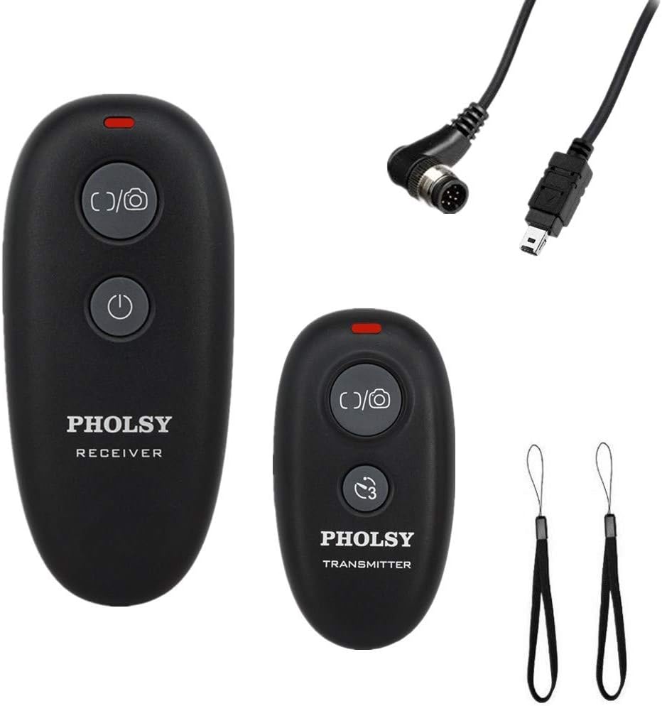 PHOLSY Wireless Shutter Release Camera Remote Compatible with Nikon Z5 Z8 Z9 Z7ii Z6 Z6ii D750 D780 D7500 D7200 D5600 D5500 P7700 P7800 P950 D90 D4 D5 D6 D800 D850 D810 D700 D300 D200 COOLPIX Series