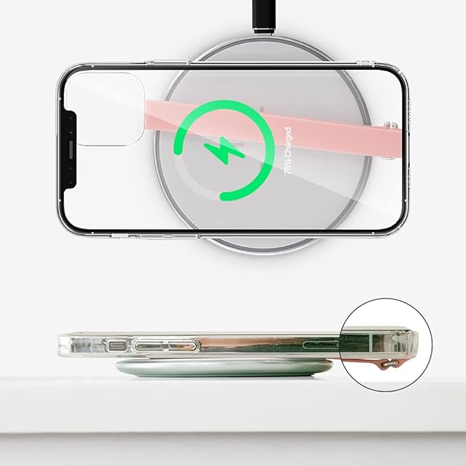 Sinjimoru C-Shaped Clip Finger Phone Grip, Silicone Loop for iPhone Case & Samsung. Black 210