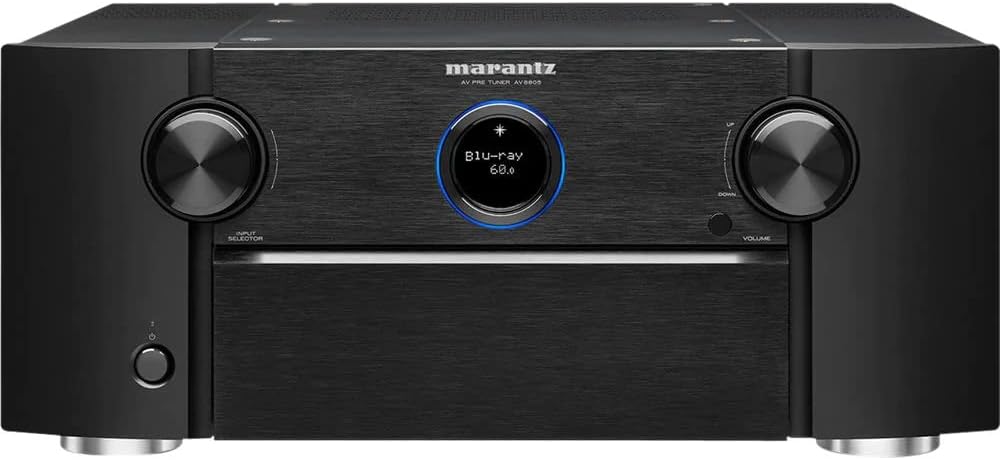 Marantz AV8805A AV Pre-Amplifier - 13.2 Channel, Advanced 8K Upscaling, IMAX Enhanced, Auro-3D, Dolby Atmos & DTS, Wireless Streaming via Wi-Fi, Bluetooth, AirPlay 2 & HEOS, Amazon Alexa, Audyssey EQ