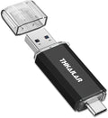 Thkailar USB C Thumb Drive 128GB OTG USB 3.1 Flash Drive Dual for Business Traveler Compatible with Android Phone/PC/Mac Pro External Storage Data(Black)