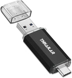 Thkailar USB C Thumb Drive 128GB OTG USB 3.1 Flash Drive Dual for Business Traveler Compatible with Android Phone/PC/Mac Pro External Storage Data(Black)