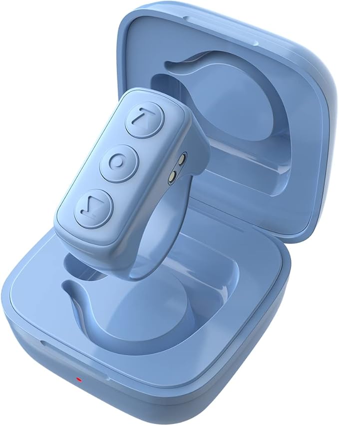 ADZERD Remote Control for TikTok, Page Turner for iPhone/iPad, Bluetooth Camera Video Recording Remote, Scrolling Ring for TIK Tok, Compatible with iOS/Android Phones & Tablets - Blue