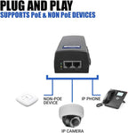 60W PoE++ Injector, BV-Tech Gigabit Power Over Ethernet Adapter | 802.3af/at/bt Compliant | Plug & Play, Up to 325ft | Ideal for IP Cameras, Access Points, VoIP Phones