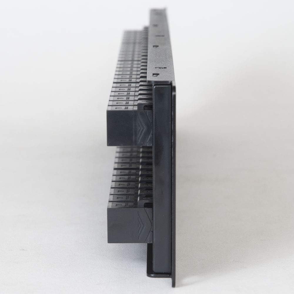 ICC CAT6 Feed-Through Patch Panel, 48 Port, 2U Rackmount, RJ45 Ethernet Patch Panel, No Punch Down, PoE++ and TAA Compliant, Black