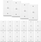 1-Port TV Cable Wall Plate F Connector Wall Plate Coax Wall Plate Video Wall Jack Single Gang Wall Plates (White, 16 Pcs)