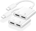 Dual USB C Headphone and Charger Adapter for iPhone 16,Dual USB C AUX + Charger Dongle Splitter Adapter Compatible with iPhone 16/16 Pro/16 Pro Max/15/15Pro/15Pro Max Support Call+Charging( 2Pack)