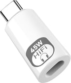 USB C to Lightning Audio Adapter,Lightning to USB C Hi-Fi Adapter for Headphones,480Mbps High-Speed Data Transmission with 45W Fast Charging for iPhone16/15 Series,iPad mini/Air/Pro