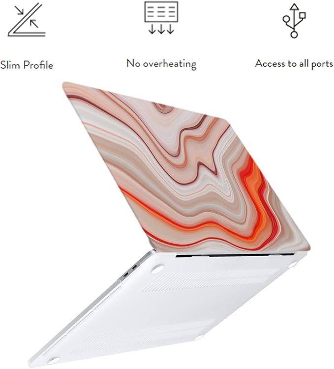 LanBaiLan Compatible for MacBook Pro 13 inch with Touch Bar 2022 2020 2019 2018 2017 2016, M1 M2 A2338 A2289 A2251 A2159 A1989 A1706 A1708 Laptop Protective Case & Keyboard Cover, Multicolor Marble