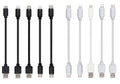 10-Pack Multi Short USB Cables & TypeC-C Cables for Charging Stations Compatible/w iPhone16/15, iPhone5-14/ iPads/iPad mini/iPad Pros/Samsung Moblies & Tablets/Pixel & Nexus/HTC/Sony(White)