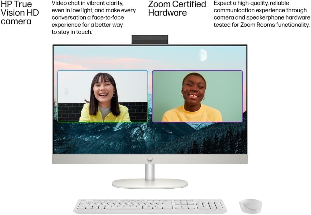 HP 27 Ultra 7 Business All-in-One Desktop, 27" FHD, Intel 12 Cores Ultra 7 155U (Beats Intel i7-1355U), 64GB DDR5 RAM, 1TB SSD, Wireless KB & Mouse, Wi-Fi 6, Windows 11 Pro