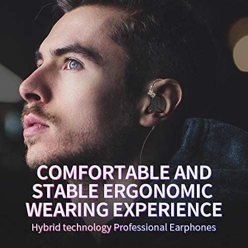 KZ ZSN Pro 1DD+1BA Dual Driver in Ear Earphones Noise-isolating in Ear Monitor with Detachable Cord,Deep Bass Stereo Sound Ergonomic Comfortable Earphones for Audiophile,Musicians(Purle Without Mic)