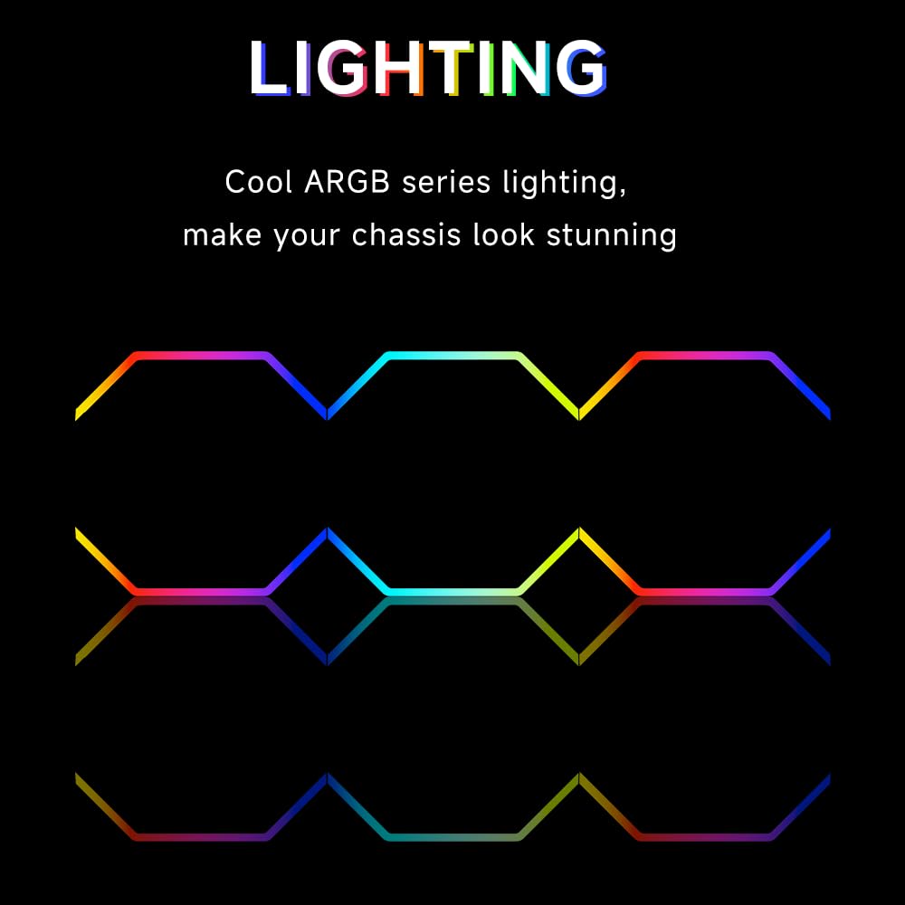 Jungle Leopard Galaxy 120mm PC Case Fan, ARGB and PWM Cooling Fans PC, Axle Core Double Ring CD Pattern Module Computer Fans, Daisy-Chain 5V RGB Fan (White 3 Pack)