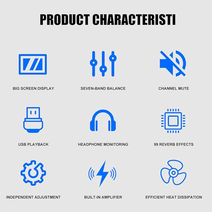 TF400 Dj Mixer 4 Channel Audio Mixer Bluetooth Sound Bar with Power Amplifier 2 * 350W Power Output Powered Mixer USB Audio Interface Sound Mixer with 99 DSP FX Reverb Effects for Streaming Media