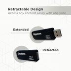 GIGASTONE V30 128GB USB 2.0 Flash Drive 2-Pack, Capless Retractable Design Pen Drive, Carbon Fiber Style, Reliable Performance & Durable