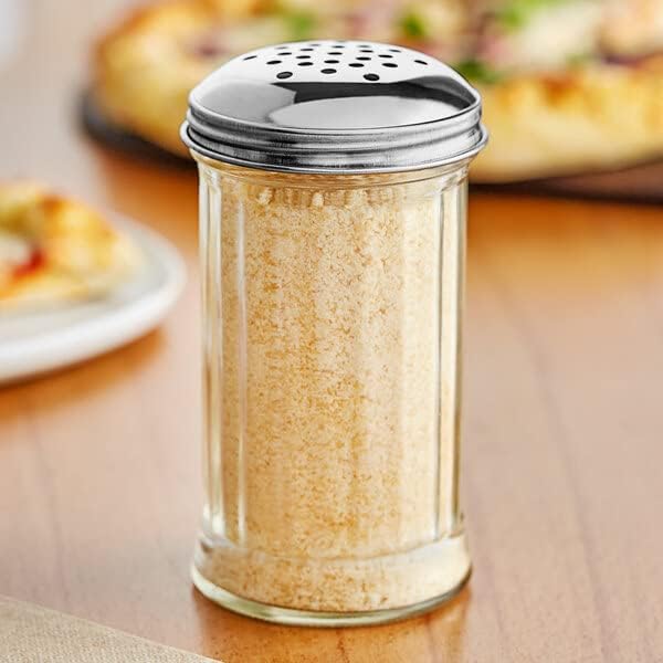 12 Oz Parmesan Cheese Shaker/salt and pepper shakers with Stainless Steel Lid, Clear Plastic seasoning shaker, sugar/spice dispenser, large salt and pepper shakers (360 ml) by GEEX DEPOT (12, 12 Oz)