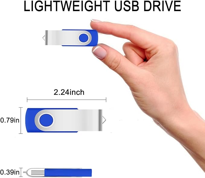 128MB Bulk Flash Drives 50 Pack, EASTBULL USB 2.0 Flash Drives Pack Thumb Drives Bulk for Storage (Blue)