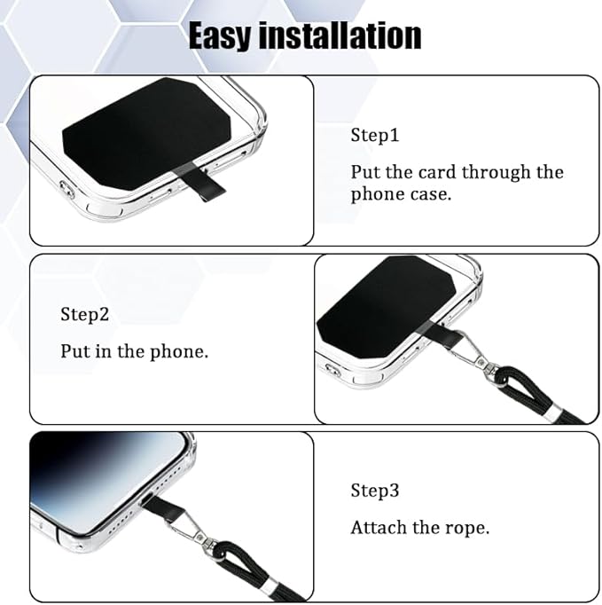 Cell Phone Lanyard, Universal Phone Strap,2x Adjustable Neck Strap,4x Pads Compatible with Most Smartphones