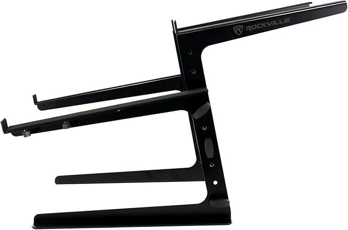 Rockville Rock2d2 Adjustable Dual Shelf DJ Controller Midi Keyboard Laptop Stand